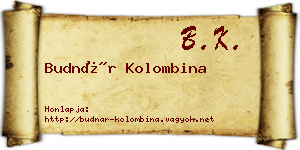 Budnár Kolombina névjegykártya